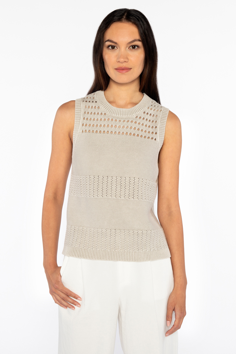 Stonewash Textured Tank- Kinross Cashmere