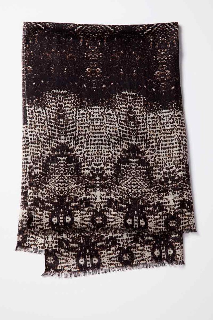 Pixelated Animal Print Scarf - Kinross Cashmere