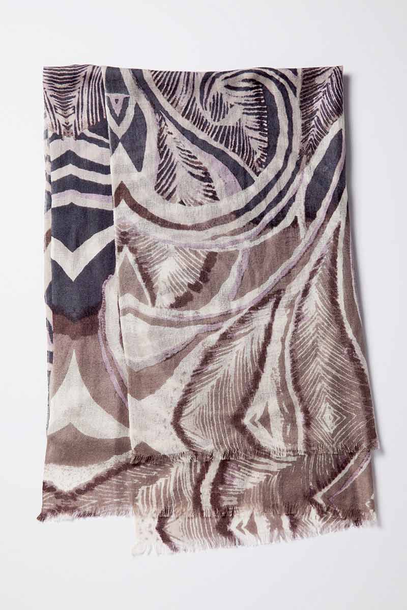 Kinross Cashmere | Feather Paisley Print Scarf