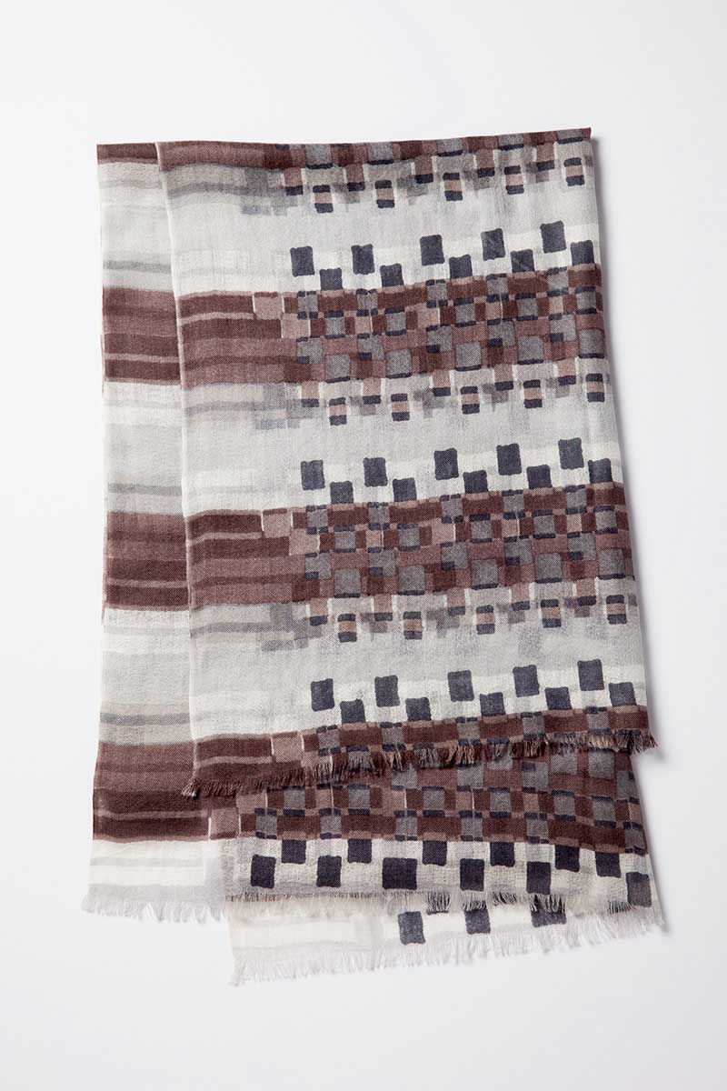 Kinross Cashmere | Modern Abstract Print Scarf