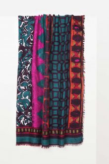 Patchwork Print Scarf - Wild Violet Multi Kinross Cashmere