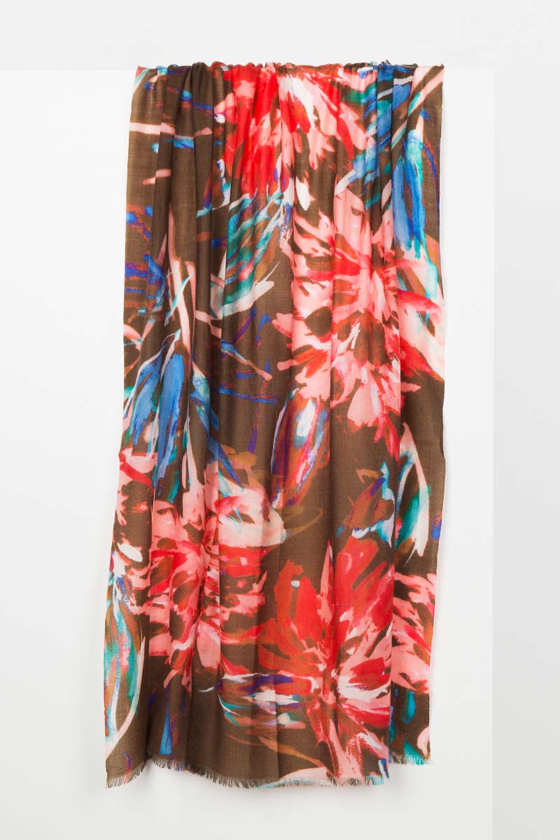 Shadow Floral Print Scarf Kinross Cashmere