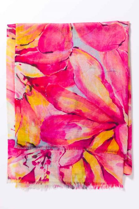 Kinross Cashmere | Spring 2016 | Painted Posie Print Scarf