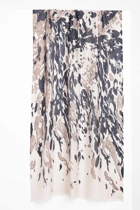 Camo Animal Print Scarf - Fawn Multi Kinross Cashmere 100% Cashmere