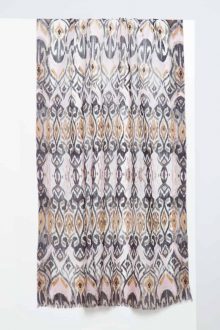 Tapestry Ikat Print Scarf - Ballet Slipper - Kinross Cashmere