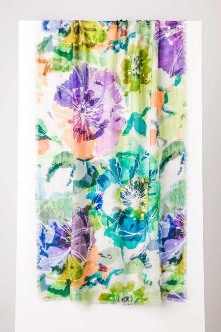 Giverny Floral Print Scarf - Kinross Cashmere