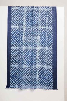 Mediterranean Tile Print Scarf - Adriatic - Kinross Cashmere