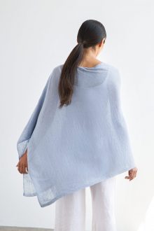 Linen Solid Poncho - Kinross Cashmere