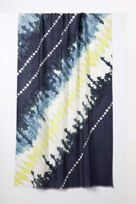 Tie Dye Print Scarf - Eclipse Multi - Kinross Cashmere