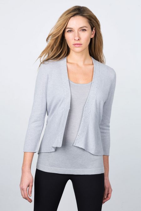 Crystal Placket Cardigan Kinross Cashmere 100% Cashmere