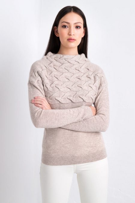 Luxe Cable Pullover Kinross Cashmere 100% Cashmere