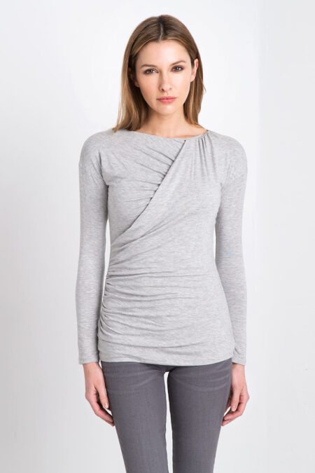 Ruched Crewneck Kinross Cashmere 100% Cashmere