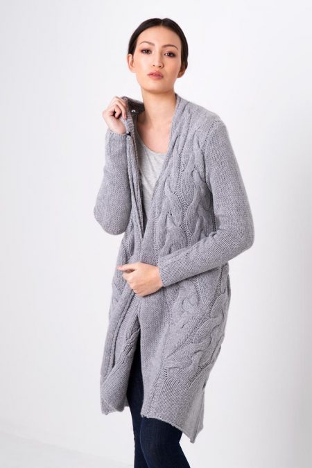 Luxe Cable Cardigan Kinross Cashmere 100% Cashmere