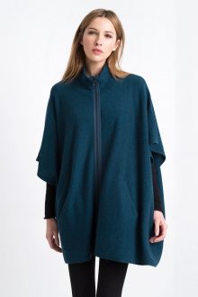 Exposed Tape Poncho Kinross Cashmere 100% Cashmere