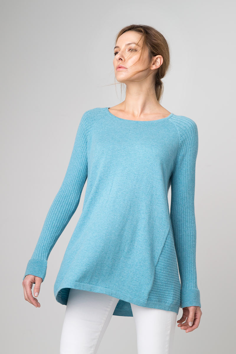 Back Lace Up Pullover - Kinross Cashmere
