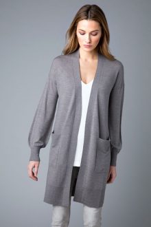 Worsted Long Cardigan - Kinross Cashmere