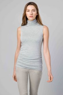 Ruched Sleeveless Funnel - Kinross Cashmere