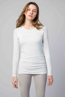Ruched L/S Crew - Kinross Cashmere