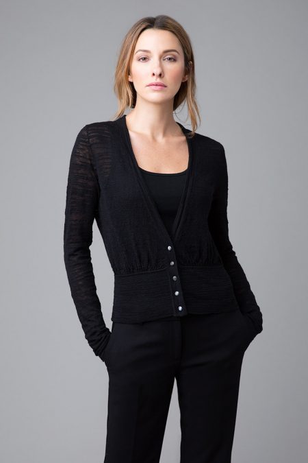 Thick and Thin Fitted Cardigan - Kinross Cashmere