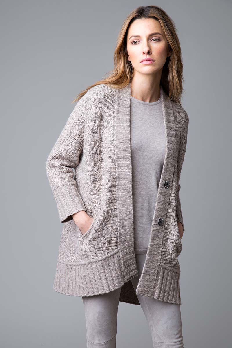 Luxe Cable Cardigan - Fall 2018 - Kinross Cashmere