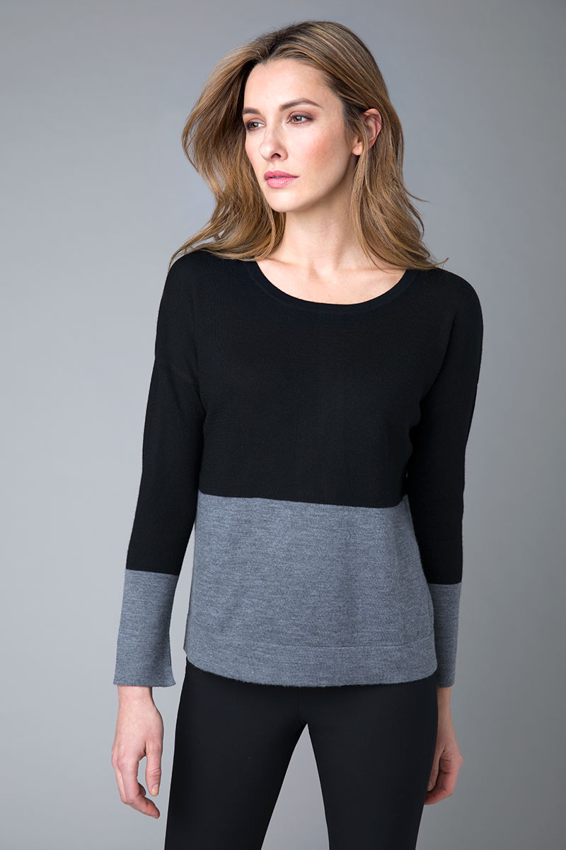Worsted Colorblock Pullover - Kinross Cashmere