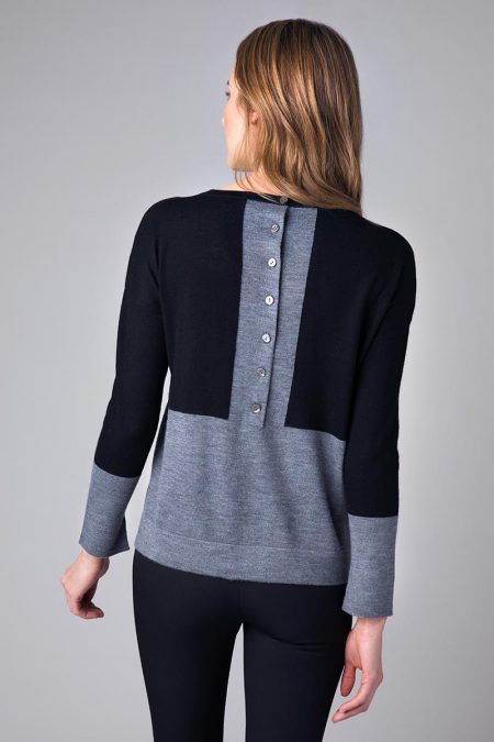 Worsted Colorblock Pullover - Kinross Cashmere