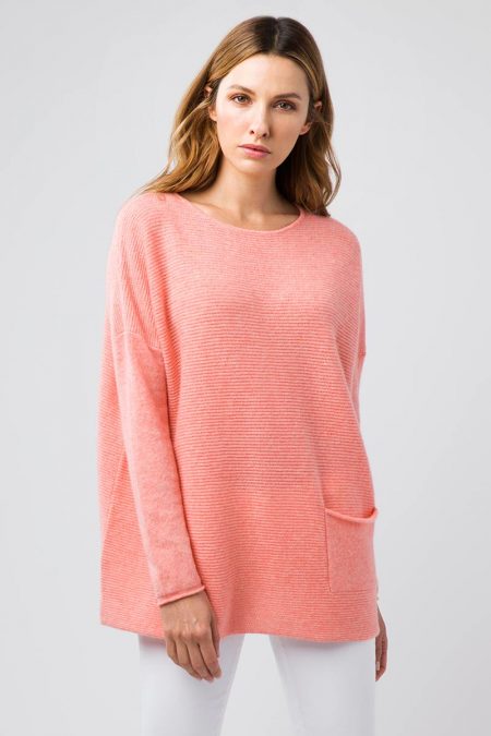 Textured One Pocket Pullover - Kinross Cashmere