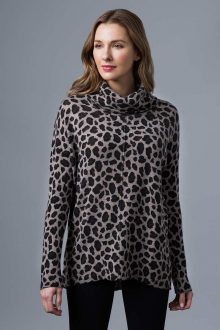 Leopard Print Exposed Seam Cowl - Kinross Cashmere