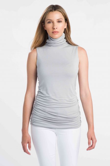 Ruched Sleeveless Funnel - Kinross Cashmere