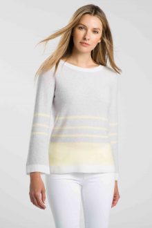 Stripe Bell Sleeve Pullover - Kinross Cashmere