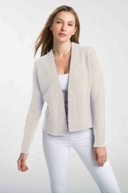 Cable Bell Sleeve Cardigan - Kinross Cashmere