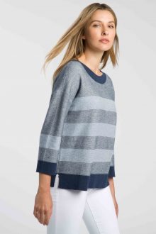 Texture Stripe Pullover - Kinross Cashmere
