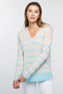 Stripe Pullover Hoodie - Kinross Cashmere