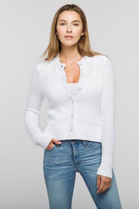 Cropped Crew Cardigan - Kinross Cashmere