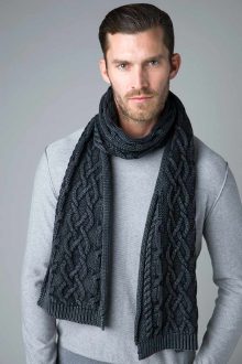 Chunky Cotton Cable Scarf - Kinross Cashmere