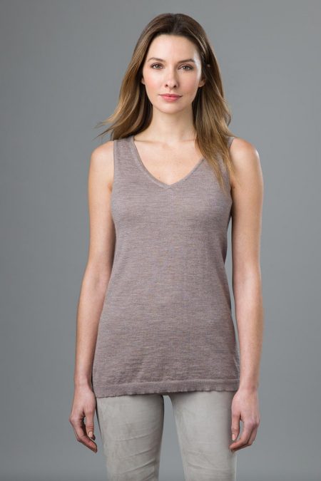 Worsted Back to Front Tank - Kinross Cashmere