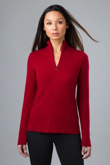 Fitted Zip Mock - Kinross Cashmere
